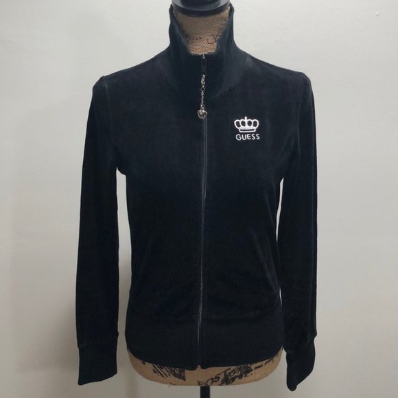 {Guess} Velour Zip Up Jacket - Picture 2 of 10